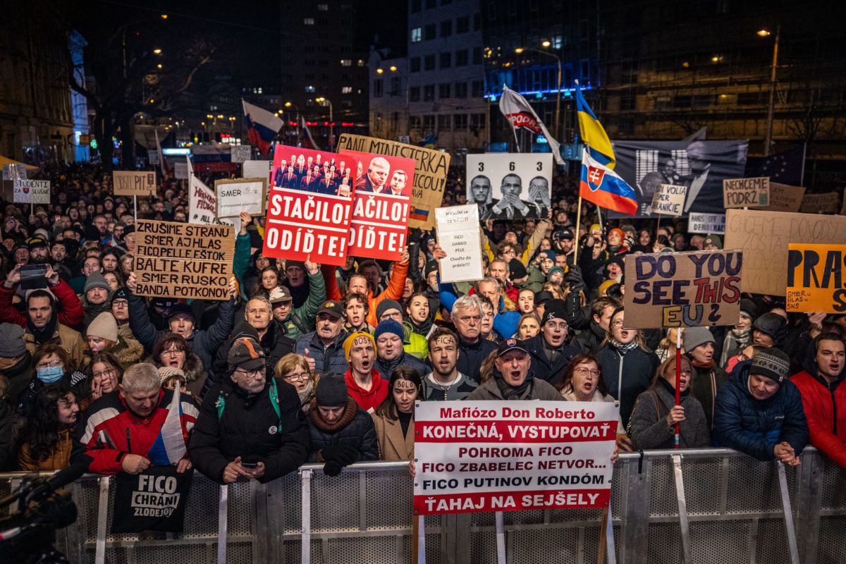 BRATISLAVA: Protestné zhromaždenie PS, SaS a KDH
