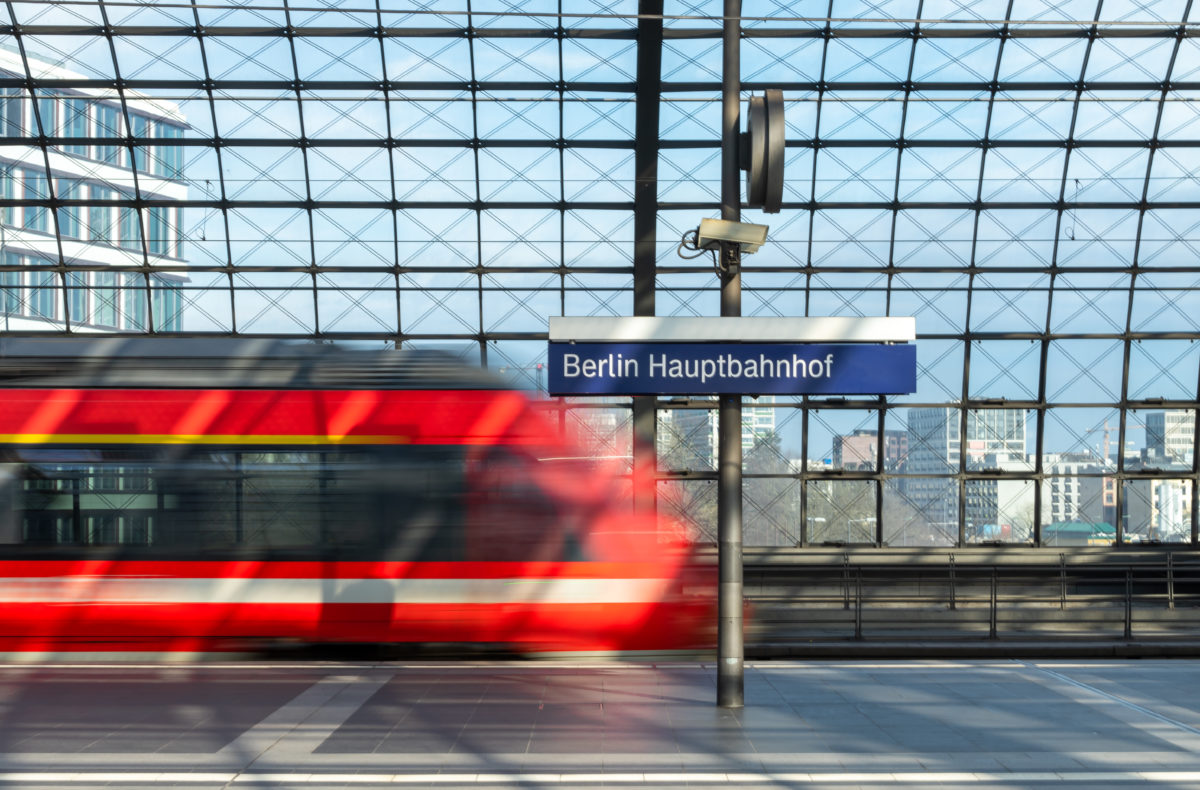 Blurred Motion Of Train At Railroad Station