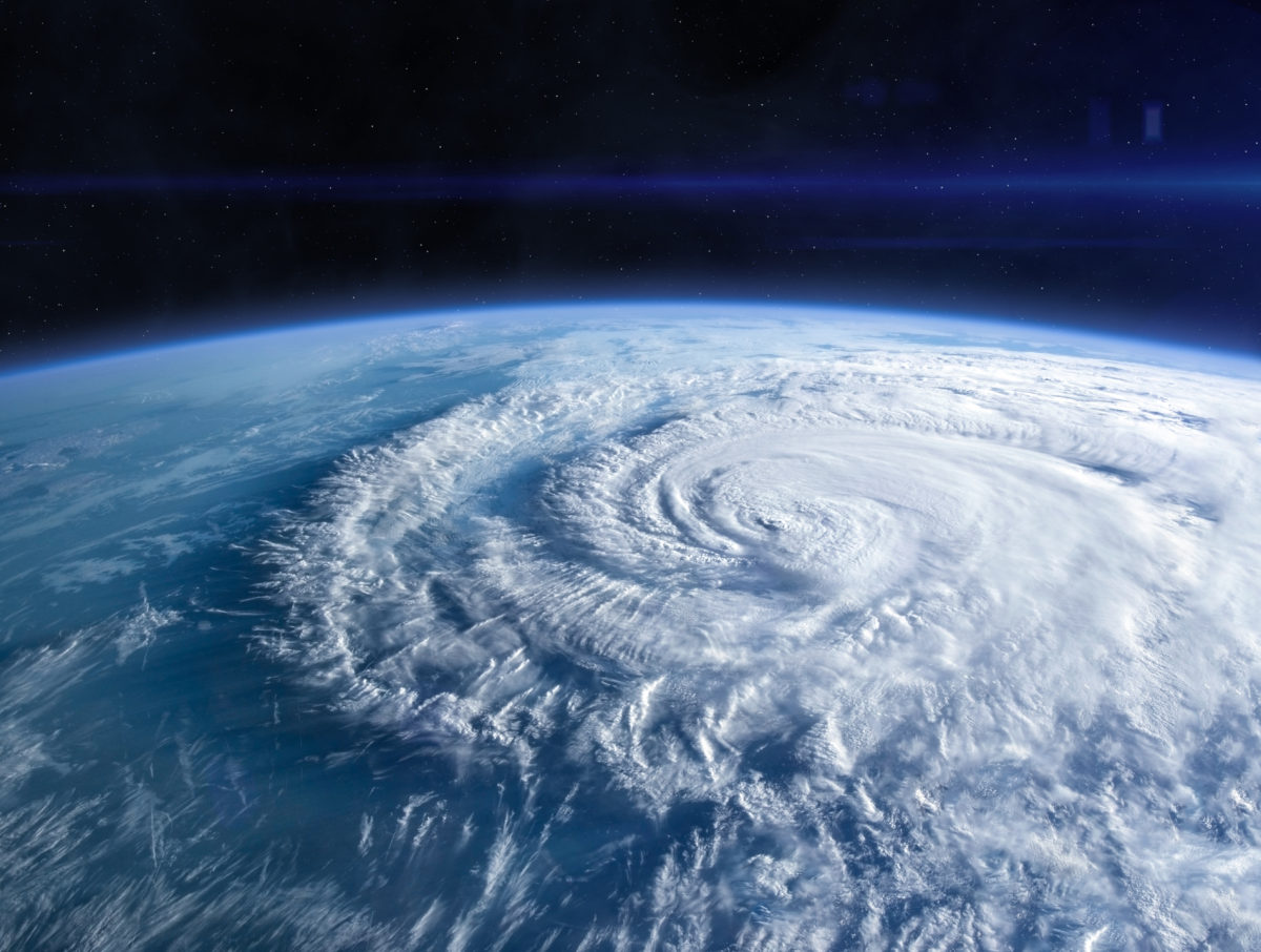 Planet Earth in the space.