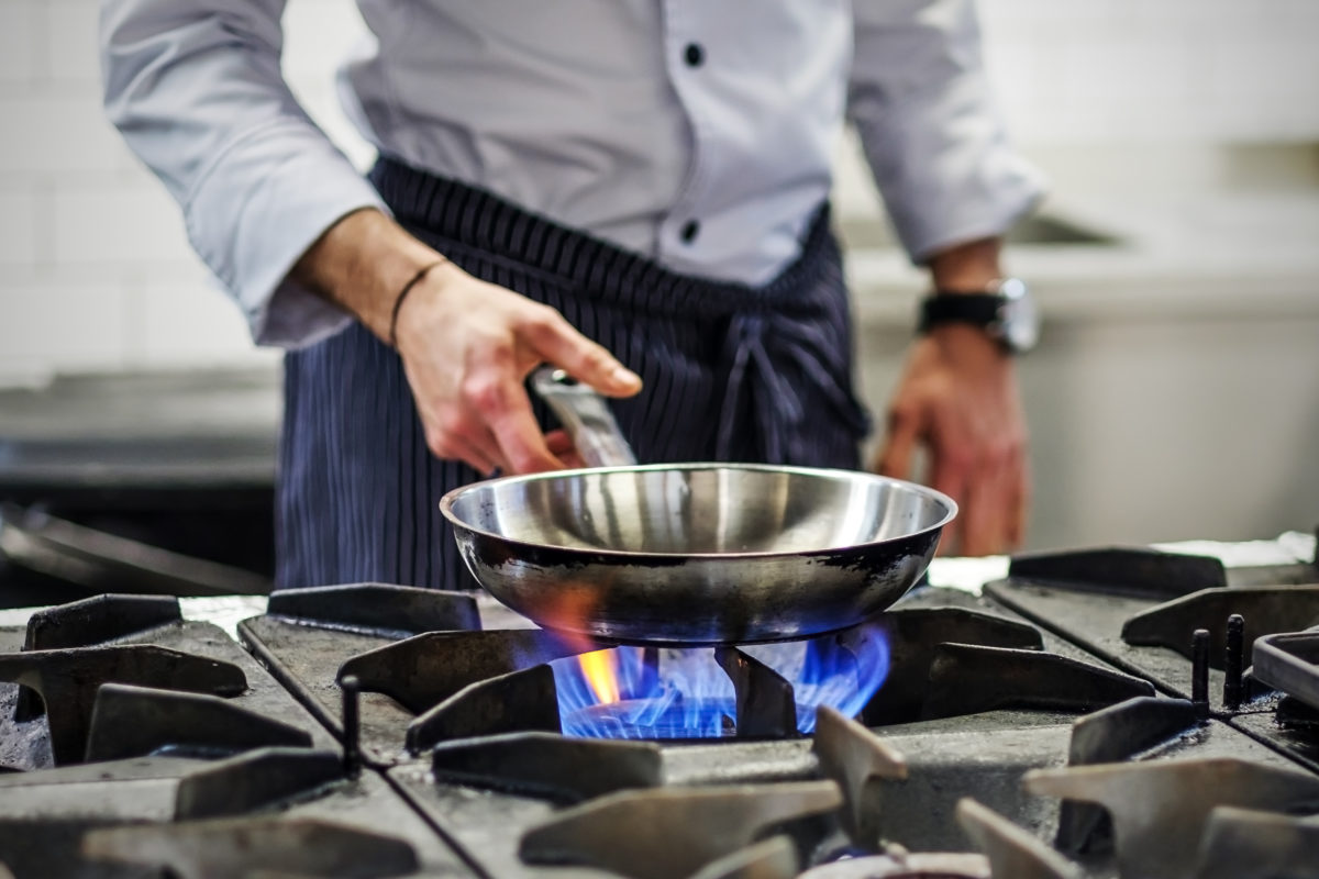 Chef controls the cooking process