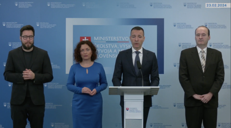 Tlačová beseda na pôde Ministerstva školstva, výskumu, vývoja a mládeže (MŠVVaM) SR