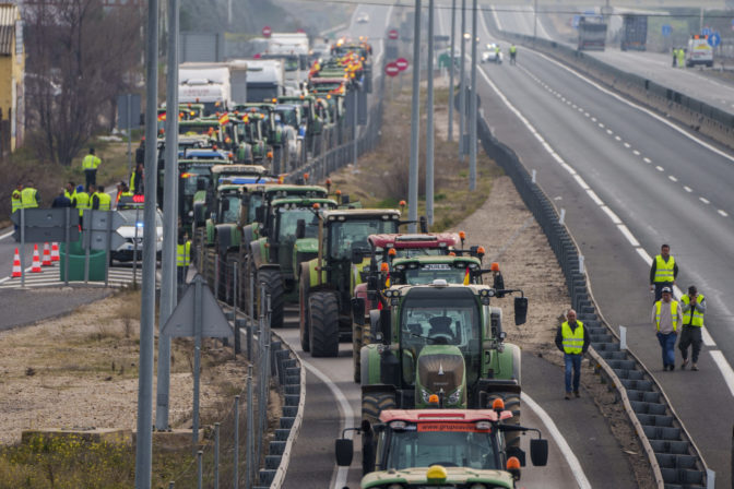 Protest farmárov v Španielsku