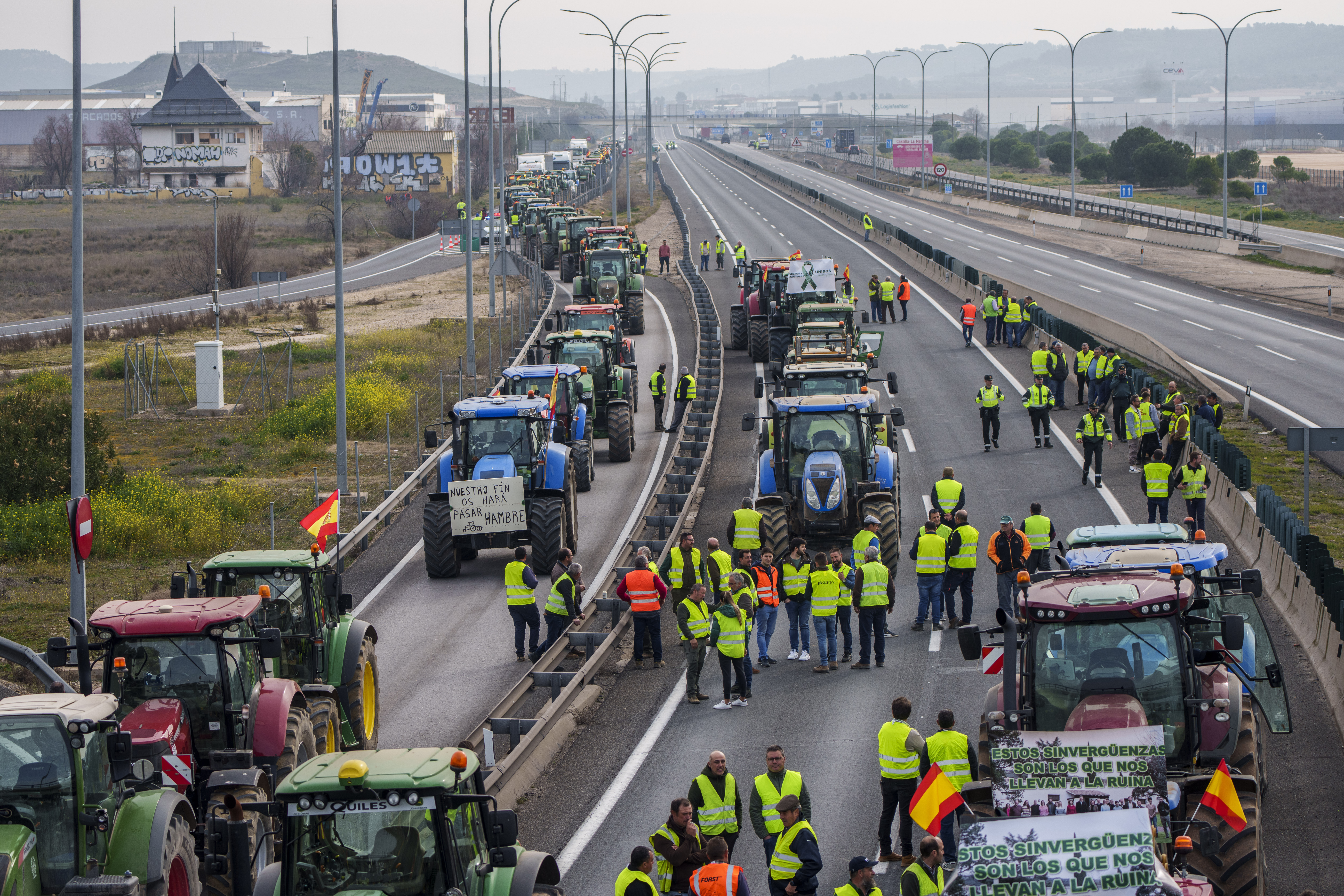 Protest farmárov v Španielsku