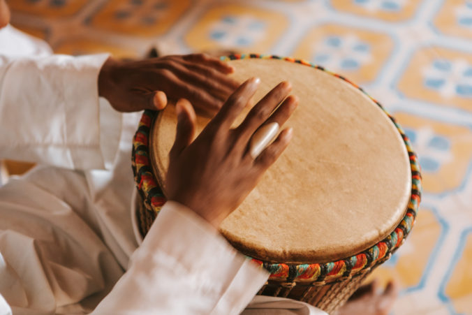 Bongos playing in Morocco, Africa.