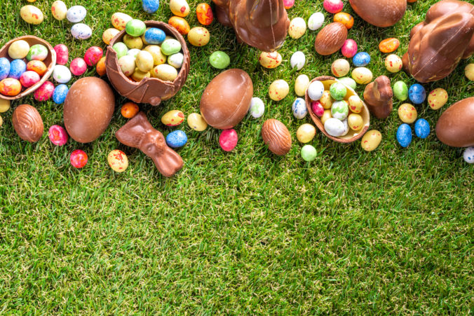 Easter egg hunting background