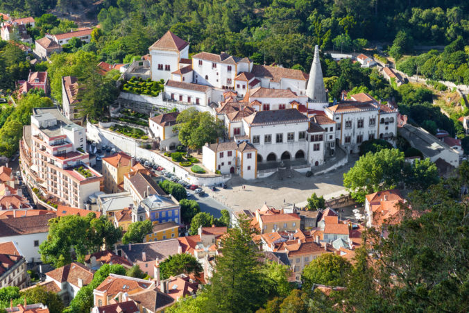 Aerial view of Sintra village, Portugal.