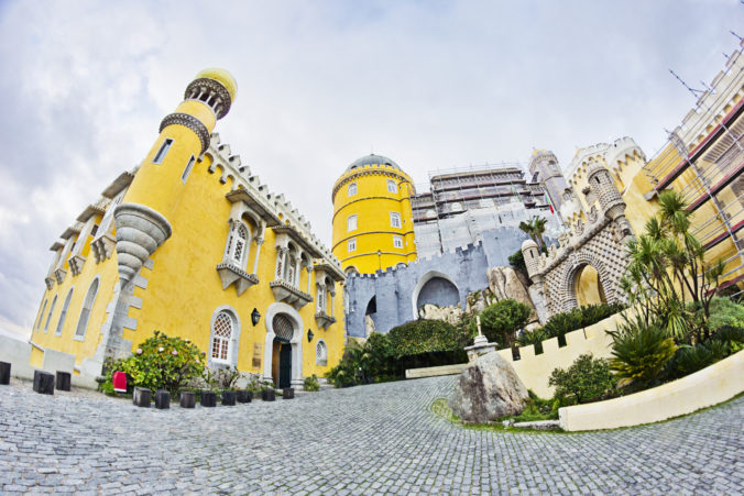 Pena National Palace on a Cloudy Day