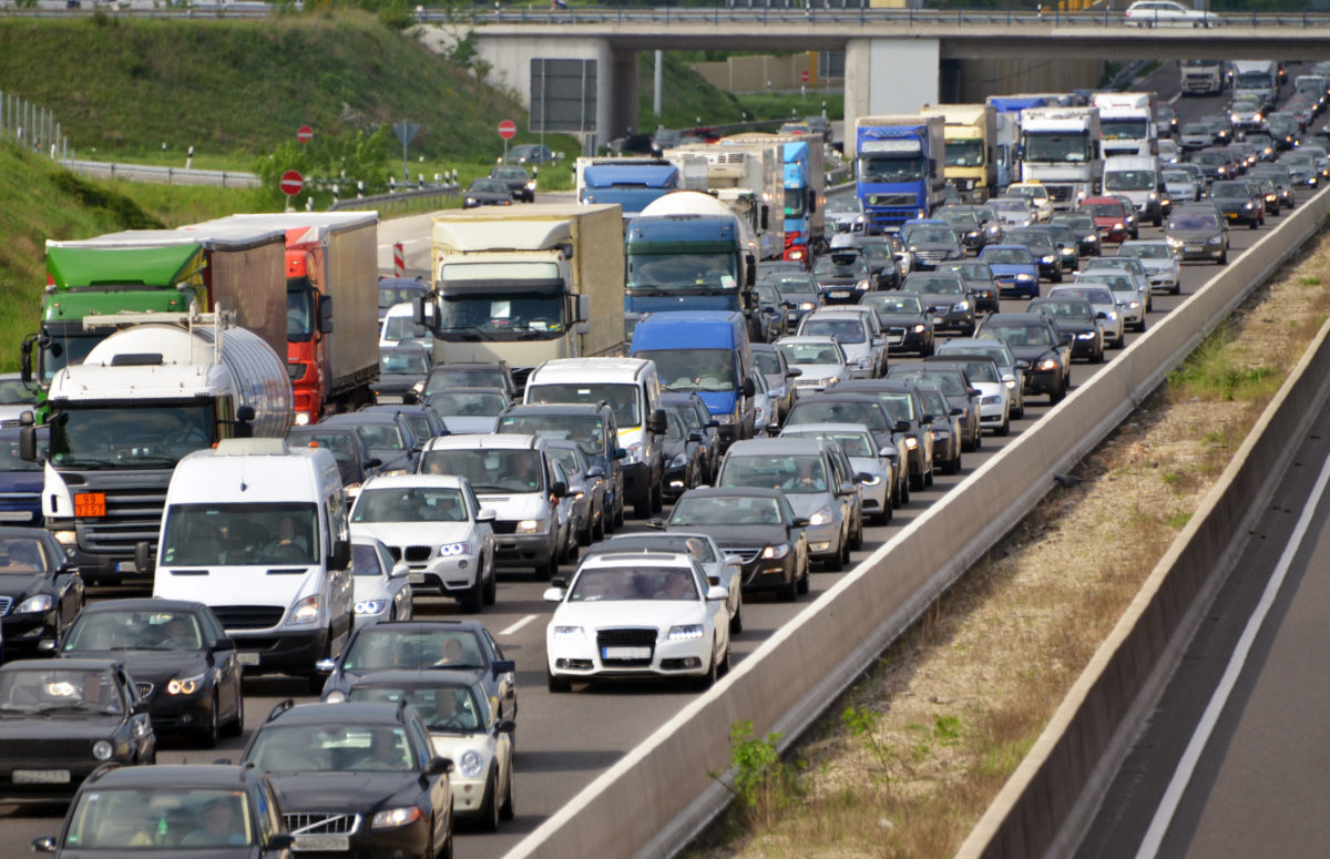 Traffic jam on highway