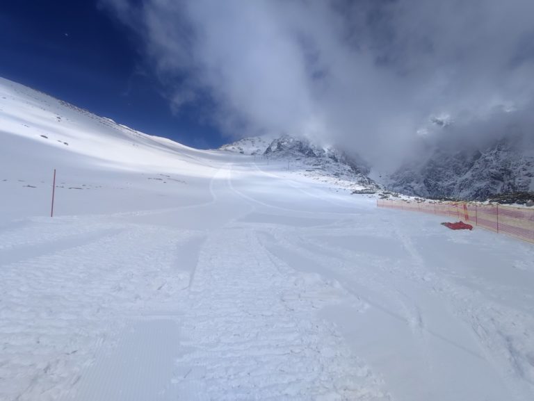 Lyžovačka, sneženie