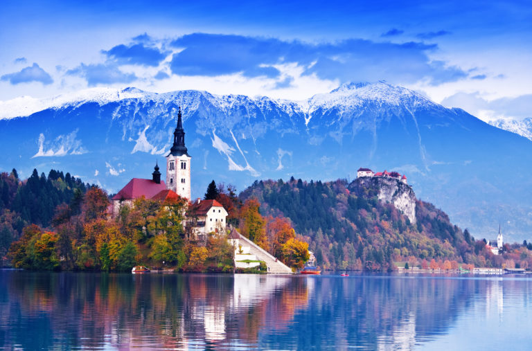 Bled lake, island