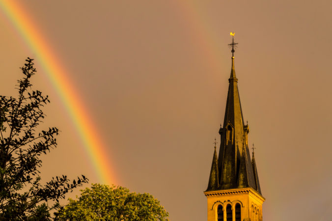 Rainbow over the Church of Saint Mard