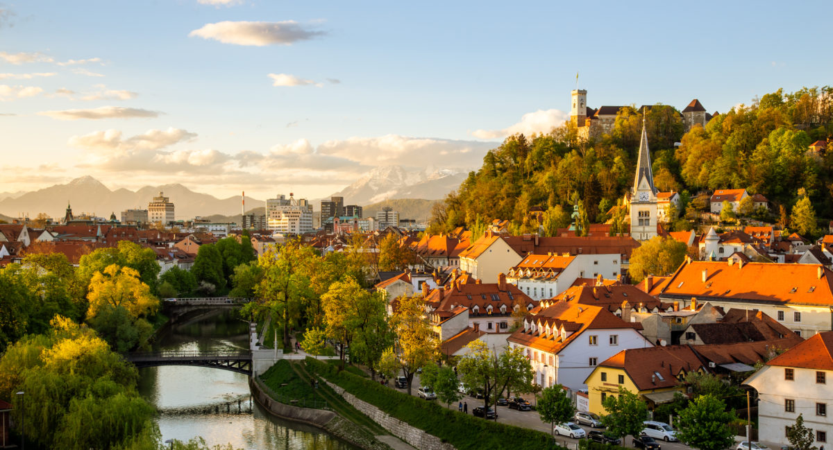 Panorama of Ljubljana, Slovenia, Europe.
