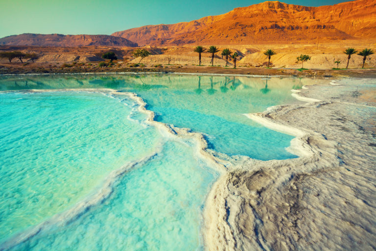 Dead sea salt shore