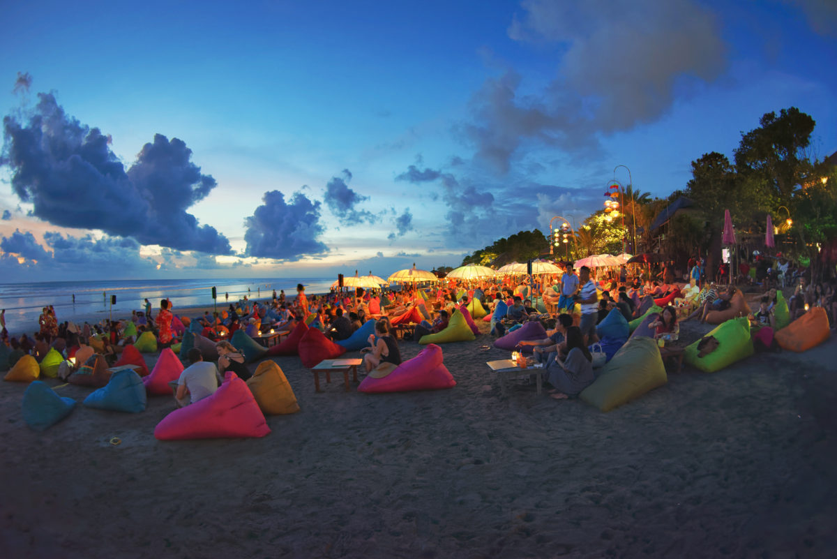 Double six beach view after sunset