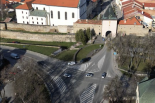 Križovatka v centre Levoče, pri Košickej bráne