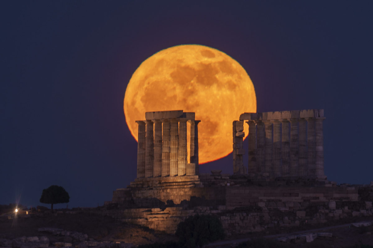 APTOPIX Greece Full Moon