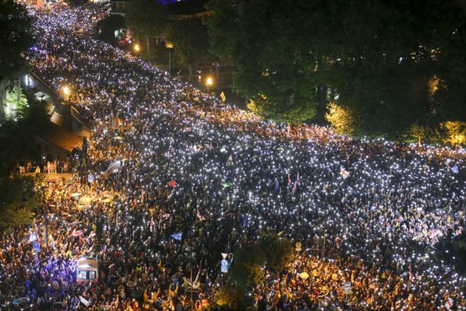 Gruzínsko, demonštranti, protesty