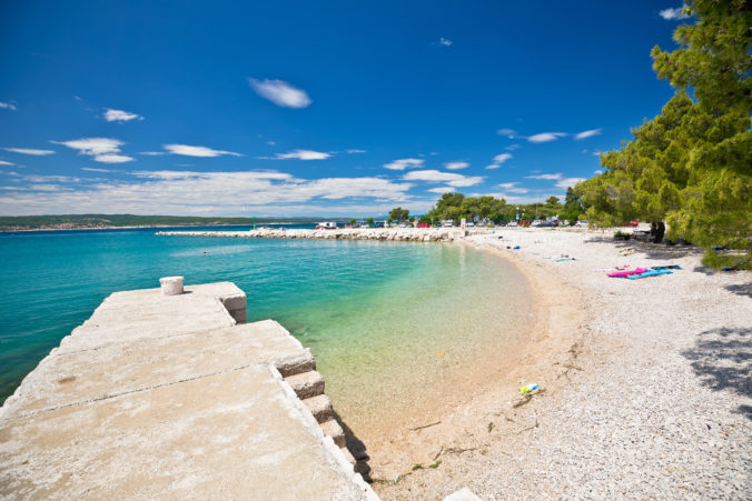 Crikvenica. View of Crikvenica scenic beach and waterfront