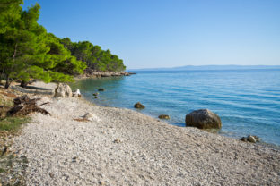 Beautiful beach on Croatian seashore, Makarska