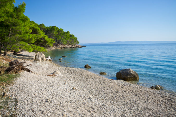 Beautiful beach on Croatian seashore, Makarska