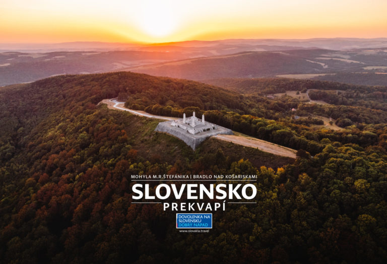 Aerial photo by drone of The Barrow (cairn) of Milan Rastislav S