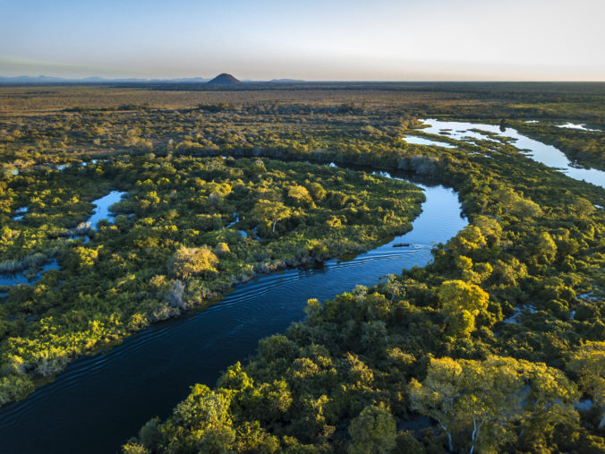 Miranda River photographed in Corumbá, Mato Grosso do Sul. Pantanal Biome, Brazil.