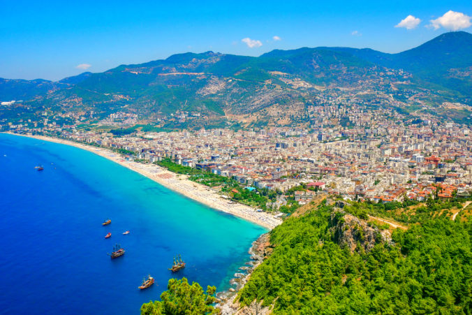 Aerial view of beautiful coast landscape