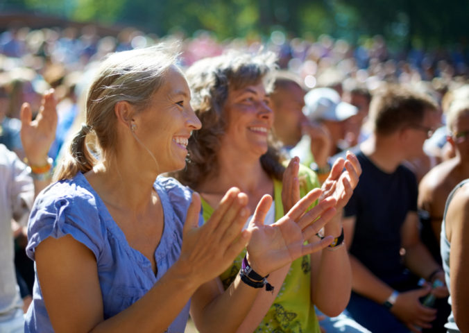 Enjoying the festival vibe