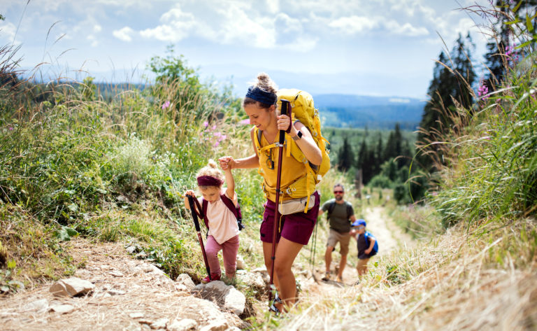 Turistika, rodina, deti, túra, vysoké tatry