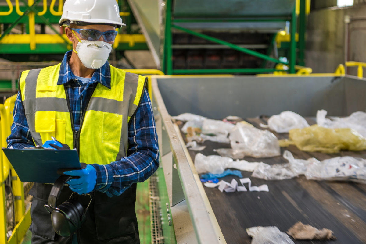 Waste Management Sorting Facility Worker