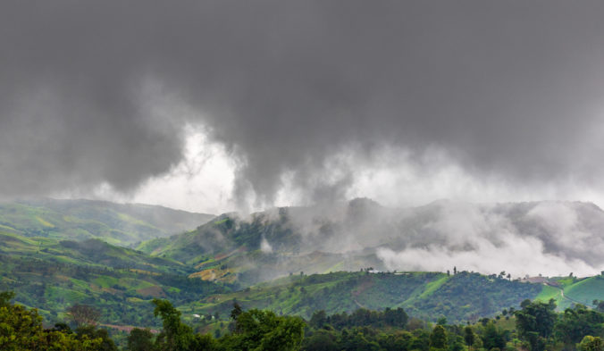 Cumulus cloud and fresh air in rainy season