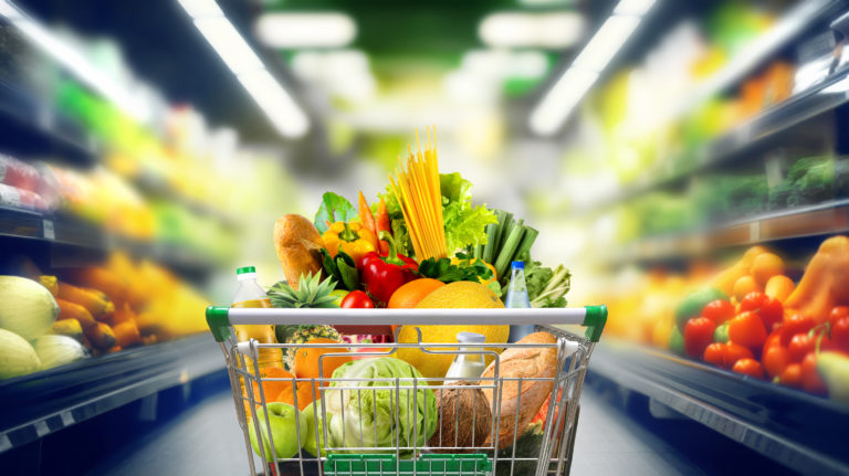 Nákup, supermarket, obchod, ovocie