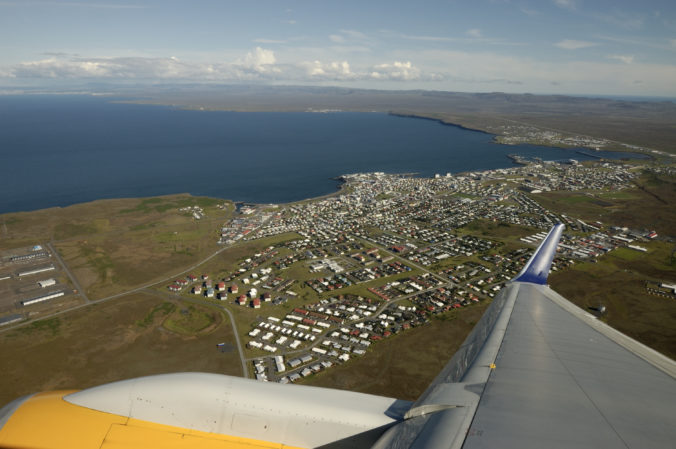 Take off from Keflavik airport, Iceland.