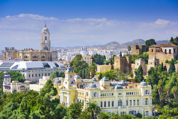 Malaga, Spain Cityscape on the Sea