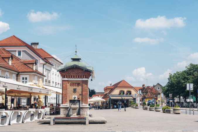 Hlavné námestie Samoboru, mestečko neďaleko Záhrebu