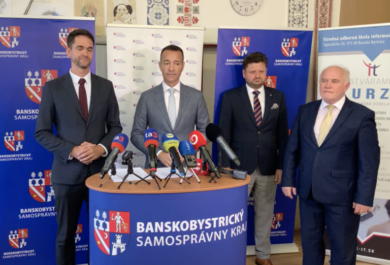 Minister školstva Tomáš Drucker (Hlas SD) a predseda kraja Ondrej Lunter