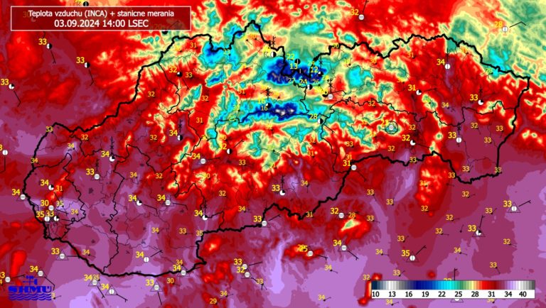 Teploty vzduchu, 3. september 2024