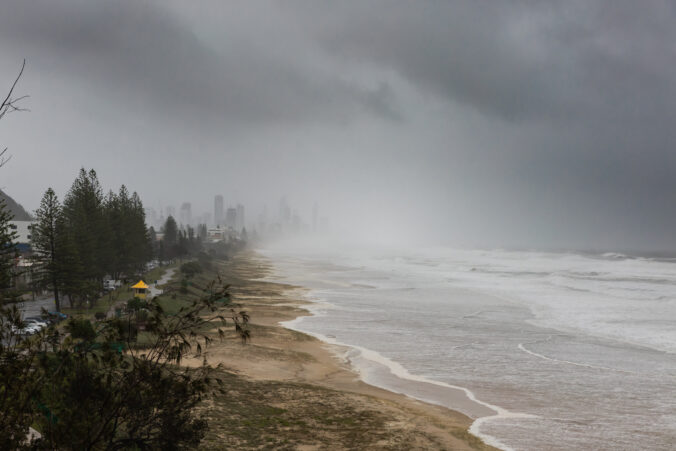 Wild stoms lashing the Gold Coast during a wet La Nina season