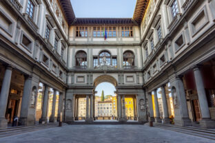 Famous Uffizi gallery in Florence, Italy