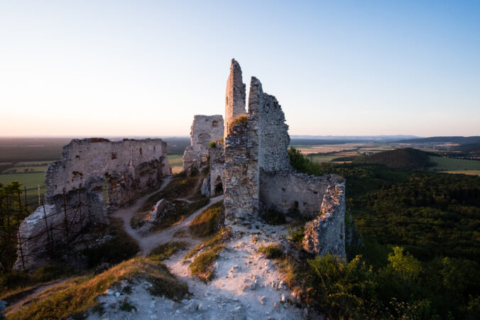 Abandoned ruins of medieval Plavecky castle in Slovakia