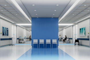 Blue modern clinic interior