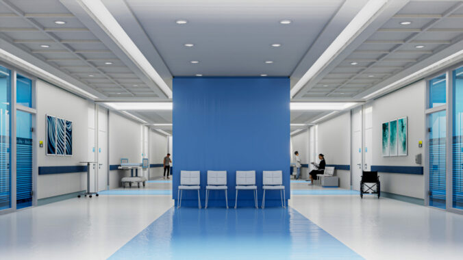 Blue modern clinic interior