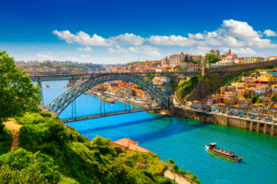 Beautiful view of the city of Porto on a beautiful summer day. Porto, Portugal