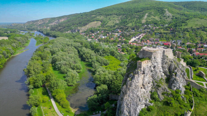 Aerial Drone Photo of Devín Castle Near Bratislava, Slovakia