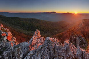 Nature mountain sunset - panoramic, Slovakia, Male Karpaty