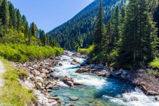 Austrian Alps. Starting famous Krimml waterfalls.