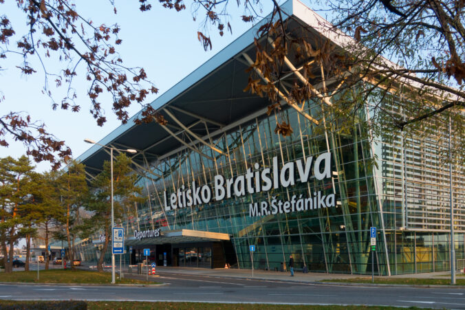 Panorama of airport building at day time