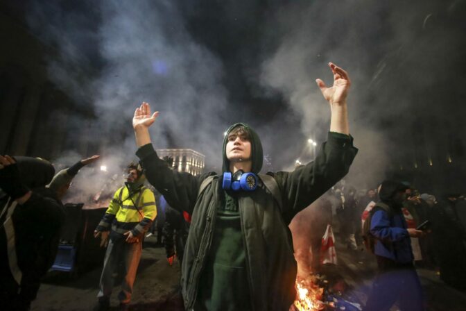 Protest v Gruzínsku