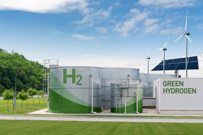 Green Hydrogen factory concept.