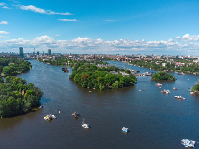 Berlin, Spreepark, River and Boats, View From Above